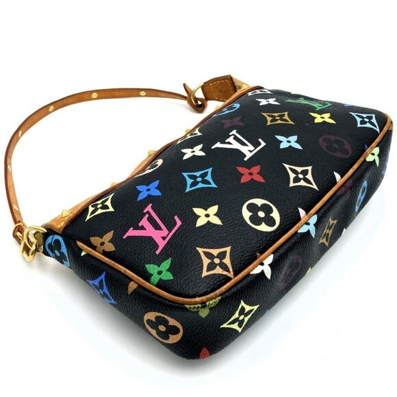 Louis Vuitton Monogram Multicolor Murakami Pochette Pouch Bag Accessories Black - Picture 5 of 10